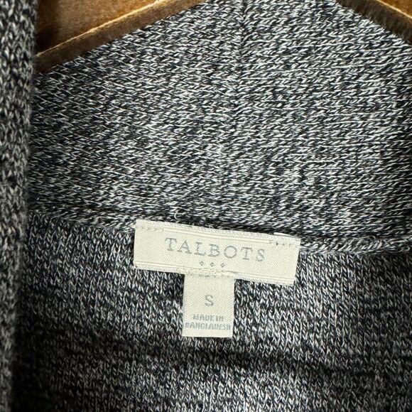 Talbots Sweater Vest Womens Size Small Gray Knit Shawl Collar Open Front Pockets - Picture 5 of 10